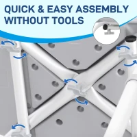 HOMCOM Sedia da Doccia per Bagno in Alluminio e Plastica Altezza Regolabile 8 Livelli 71-88cm Piedini Antiscivolo(m-7)