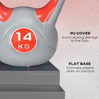SPORTNOW Kettlebell, 14kg Kettle Bells with Handle for Home Gym Weight Lifting and Strength Training, Red and Grey(m-6)
