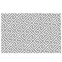 Outsunny Outdoor Rug Reversible Mat Plastic Straw Rug Portable RV Camping Mat for Garden Picnic Indoor, 152x243cm, Light Grey(m-1)
