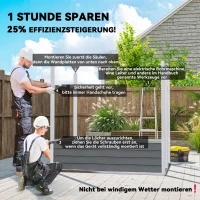 Outsunny Gartenschuppen aus Metall, verzinkter Stahl, verschließbare Tür, leichte Montage, 142 x 184 x 165/181 cm, Grau(m-4)