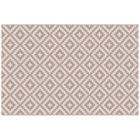 Outsunny Tapete de Exterior 182x274 cm Reversível com Desenho Geomátrico  para Varanda Pátio Campismo Prais Branco e Castanho