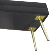 HOMCOM Ławka Tapicerowana z Przestrzenią do Przechowywania, Stal, 79,5 cm x 37,5 cm x 43 cm, Czarna(m-9)