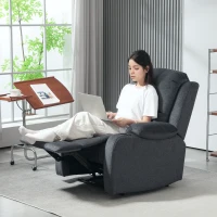 HOMCOM Microfibre Manual Reclining Armchair, with Footrest - Black(m-2)
