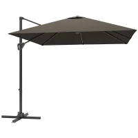 Outsunny Patio Offset Parasol Umbrella - Tan(m-1)
