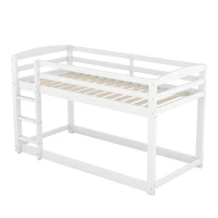 Letto a castello per bambini 6+ anni, 90x200 cm, struttura in legno, senza materasso, Bianco(m-6)