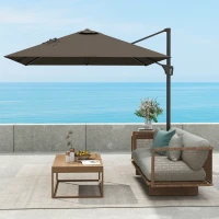 Outsunny Patio Offset Parasol Umbrella - Tan(m-9)