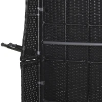 Outsunny Polyrotan tuinstoel ligstoel rotan ligstoel tuinmeubel mobiel zwart(m-10)