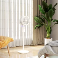 HOMCOM Pedestal Air Circulation Fan with Oscillating, Light Off, White(m-9)