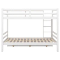 Letto a castello per bambini 6+ anni, 140x200 cm, con 2 cassetti, senza materasso, Bianco(m-9)