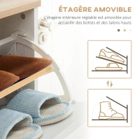 HOMCOM Meuble à chaussures style scandinave 3 abattants 70 x 23,5 x 122 cm blanc(m-8)
