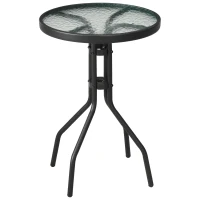 Outsunny Garten-Bistroset für 2 Personen Gartenmöbel Set inkl. 1 Tisch, 2 klappbaren Stühlen, Gartengarnitur Stahl Grau(m-13)