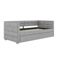 Canapé-lit avec lit gigogne 90x200 cm, sans matelas, Gris(m-6)