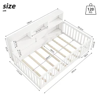 Letto 90×200 cm, lato del letto con vano contenitore, senza materasso, Bianco(m-3)