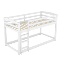 Letto a castello per bambini 6+ anni, 90x200 cm, struttura in legno, senza materasso, Bianco(m-7)