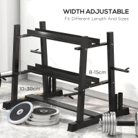 SPORTNOW 3-Tier Dumbbell Rack, Versatile Weight Rack with 4 Weight Rods for Dumbbells, Kettlebells and Plates (Rack Only)(m-5)
