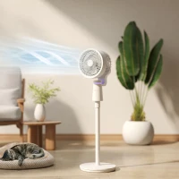 HOMCOM Pedestal Air Circulation Fan with Oscillating, Light Off, White(m-2)