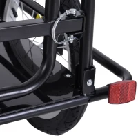 HOMCOM Aanhangwagen koppeling transportaanhanger fietskar bolderwagen zwart(m-11)