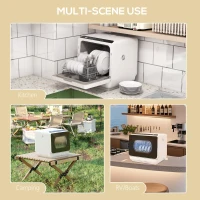 HOMCOM Six-Programme Countertop Dishwasher - White(m-9)