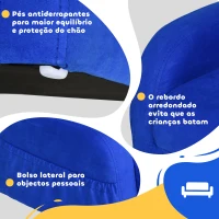 HOMCOM Poltrona Infantil Poltrona 2 em 1 para Crianças Dobrável em 2 Posições com Apoio de Braços e Assento Acolchoado 47x45x38cm Azul(m-6)