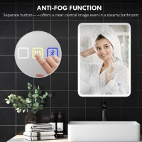 HOMCOM 70 x 50cm LED Bathroom Mirror, with Bluetooth - Silver Tone(m-7)