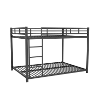 Lit superposé pour enfants en métal 140x200 cm, Noir
