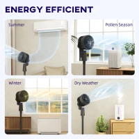 HOMCOM Pedestal Air Circulation Fan with Oscillating, Light Off, Black(m-4)
