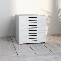 HOMCOM Lot de 10 boîtes à chaussures pliables en plastique empilables avec couvercles, pour pointure jusqu'à 43, blanc(m-9)