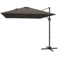 Outsunny Patio Offset Parasol Umbrella - Tan(m-11)