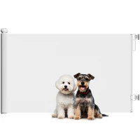PawHut Cancellino per Cani Piccoli Estensibile 0-140x86.5 cm e Retrattile con Blocco Automatico, Bianco(m-1)