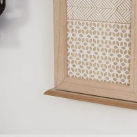 HOMCOM Armário para Chaves de Parede Armário de Madeira para Chaves com 6 Ganchos Estilo Vintage 20x6,5x26,5cm Madeira(m-9)