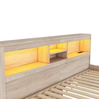 Letto da giorno 90×200 cm, con due cassetti e rete a doghe, senza materasso, Naturale(m-6)