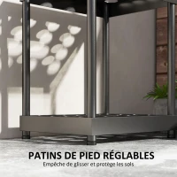 Outsunny Organisateur d'outils de jardin, support à outils de jardin 16 compartiments à 2 niveaux 42 x 33 x 50 cm noir(m-6)