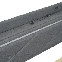 Lit plat 140×200 cm avec dispositif de levage hydraulique，grand espace de rangement, sans matelas, Gris(m-6)