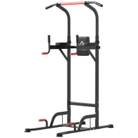 HOMCOM Power Tower Station with Dip Stand, Pull Up Bar Home Office Gym Training Workout Equipment(m-11)