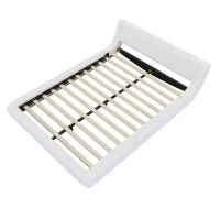 Letto a terra 140×200 cm con illuminazione ambientale a LED, senza materasso, Bianco(m-8)