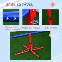 Outsunny Balanço giratória 360º para crianças acima de 3 anos com base de 4 hastes, postes de parada e alças de fácil aderência Jardim Pátio 182x77x43 cm Multicolor(m-7)