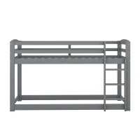 Letto a castello per bambini 6+ anni, 90x200 cm, struttura in legno, senza materasso, Grigio(m-2)