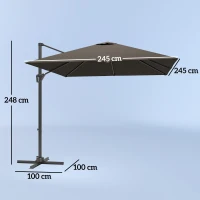 Outsunny Patio Offset Parasol Umbrella - Tan(m-3)