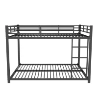 Letto a castello per bambini 6+ anni in metallo 140x200 cm, senza materasso, Nero(m-8)