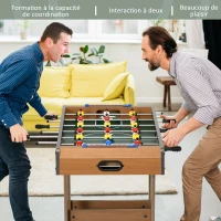 HOMCOM Babyfoot pliable en bois avec 18 joueurs, 2 ballons, 6 tiges et tableau de bord, pour adulte et enfant,  69 x 37 x 70 cm(m-6)