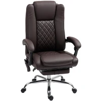 HOMCOM Executive Office Chair with 6-point Massage and Heat - Dark Brown(m-1)
