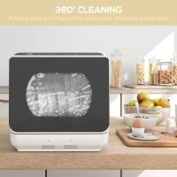 HOMCOM Six-Programme Countertop Dishwasher - White(m-7)