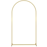 Outsunny Support d'arche de fond en métal doré pour mariage, 2,2 m, arche de jardin, mariage, arche de ballons floraux(m-11)