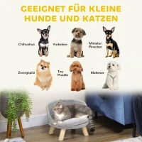 PawHut Tierbett für Hunde und Katzen, weiches & waschbares Kissen, Schutzrand, 40,5 x 40,5 x 33 cm(m-4)