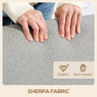 HOMCOM Small Sherpa Fabric 2 Seater Sofa Settee - Light Grey(m-7)