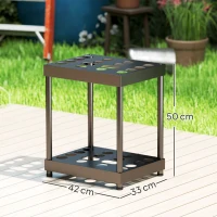 Outsunny Organisateur d'outils de jardin, support à outils de jardin 16 compartiments à 2 niveaux 42 x 33 x 50 cm noir(m-3)