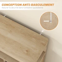 HOMCOM Buffet salon meuble de rangement avec placard à portes, étagère réglable et étagère ouvert, 60x30x81cm, bois naturel(m-7)