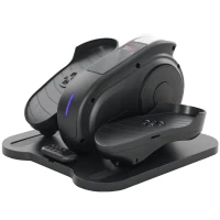 SPORTNOW Under Desk Elliptical Machine, Seated Pedal Exerciser, Mini Electric Elliptical Machine for Seniors with LCD Monitor, Remote Control and 10 Adjustable Speed, Quiet & Portable, Black(m-1)