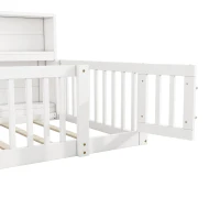 Letto 90×200 cm, lato del letto con vano contenitore, senza materasso, Bianco(m-9)