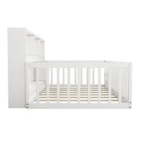 Letto 90×200 cm, lato del letto con vano contenitore, senza materasso, Bianco(m-10)